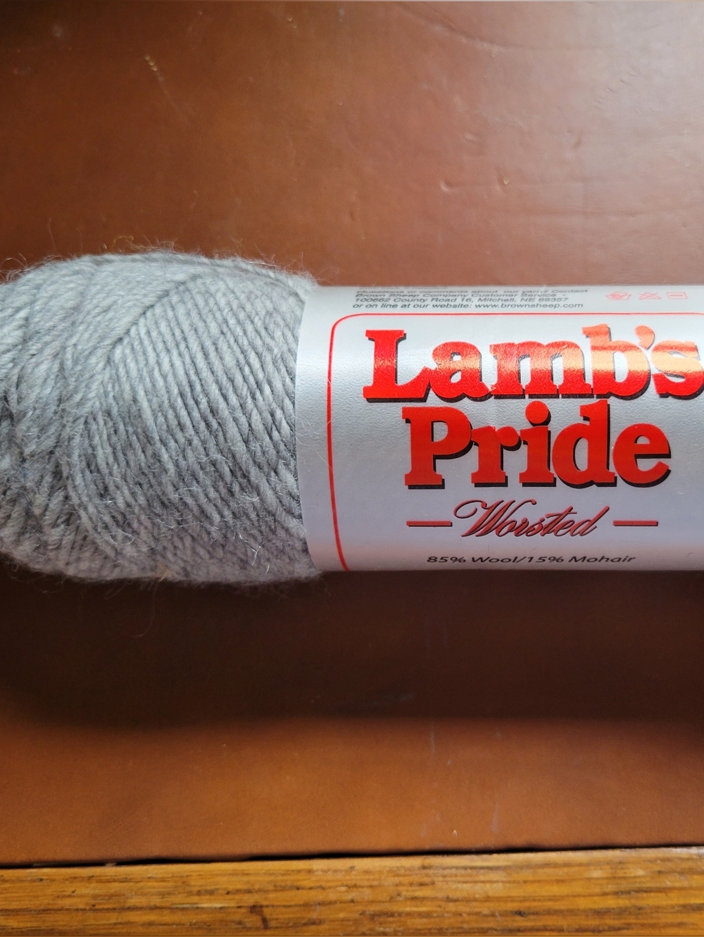 Lambs Pride Worsted Yarn 85% Wool 15% Mohair 4oz Skein USA Grey Heather